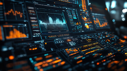 Obraz premium Visualizing financial analysis with a comprehensive stock market exchange interface and data
