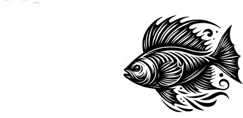 Fish vector art design silhouette illustration 