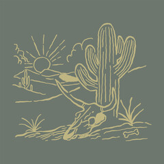 vintage desert illustration