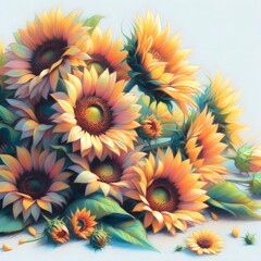 해바라기, 파스텔화 (Sunflower, pastel painting) 