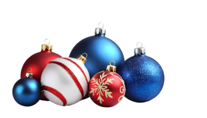 Decoration for Christmas, balls on a transparent background