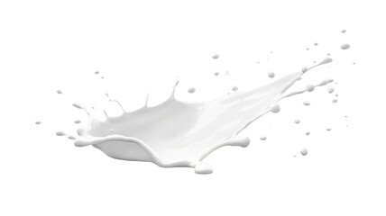 Obraz premium White milk splash captured on a transparent background showing dynamic movement and fluidity, perfect for creative design purposes