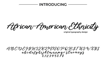 African-American Ethnicity Font Stylish brush painted an uppercase vector letters, alphabet, typeface