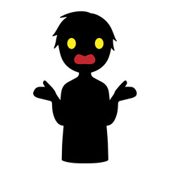 悪人イメージの黒いシルエットの人物の素材