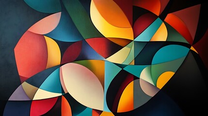 Obraz premium vibrant geometric abstract art composition with colorful shapes 
