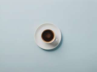 cup of coffee on a empty table