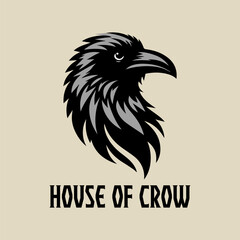 Crow head vector logo 