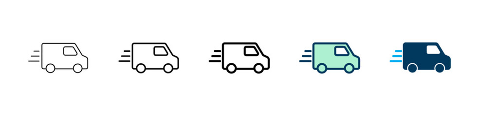 Delivery truck icon logo design. Delivery truck sign and symbol. Shipping fast delivery icon