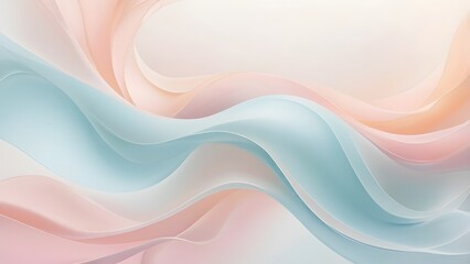 Fototapeta premium Soft Flowing Abstract Waves in Pastel Hues background with Gentle Lighting and Minimalist Aesthetic for Serenity .