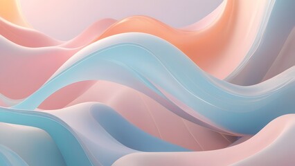 Soft Flowing Abstract Waves in Pastel Hues background with Gentle Lighting and Minimalist Aesthetic for Serenity .