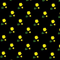 seamless pattern with yellow flower.