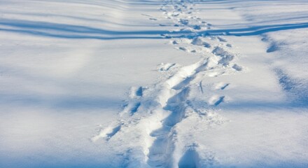 Naklejka premium Footprints in the Snow