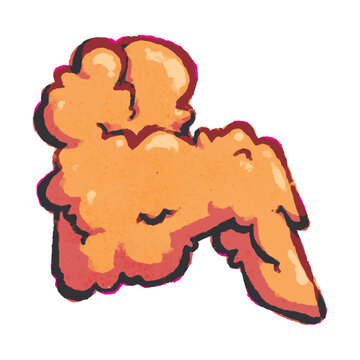 fried chicken wing orange color clip art preview