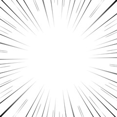 Obraz premium シンプルな漫画風の放射状の集中線