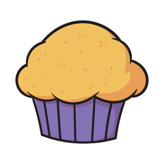 Cartoon Muffin Cupcake Vector Illustration