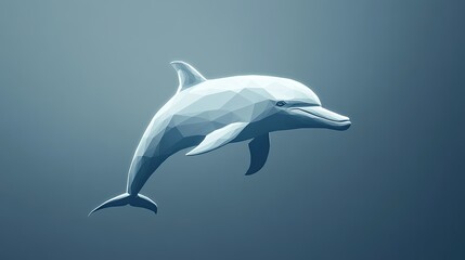 Geometric dolphin logo, minimalistic and clean, perfect for aquatic-themed branding.