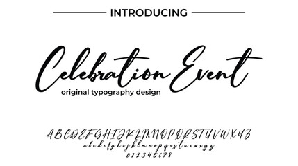 Celebration Event Font Stylish brush painted an uppercase vector letters, alphabet, typeface