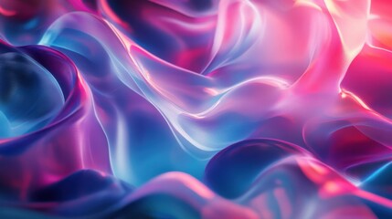 Obraz premium A collection of floating holographic abstract forms with vibrant, changing colors and smooth,