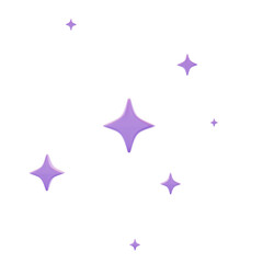 3d purple star sparkle