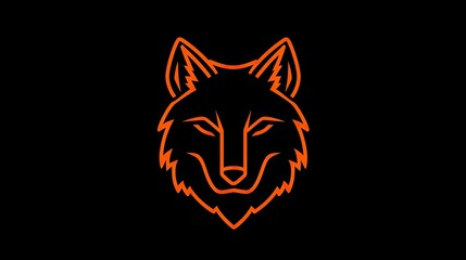 Obraz premium Minimal wolf head icon with sharp lines and bold outlines for sleek design.