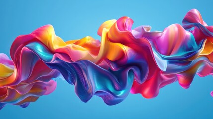 Obraz premium A vibrant 3D font with a liquid texture, flowing and undulating with dynamic, colorful gradients