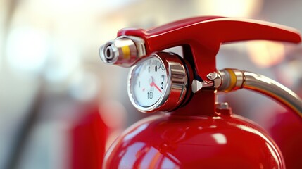 Red Fire Extinguisher Close Up