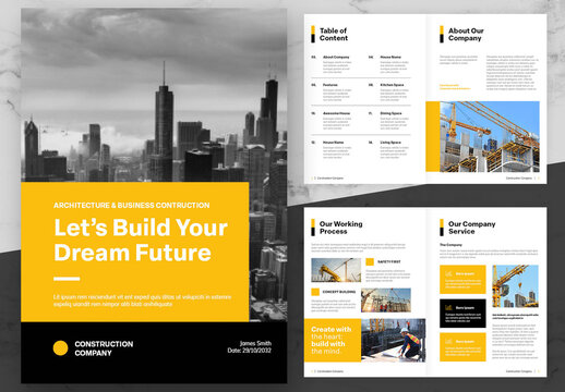 Black And Yellow Construction Brochure