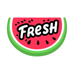 fresh watermelon fruit food sticker fashion vector illustration template design