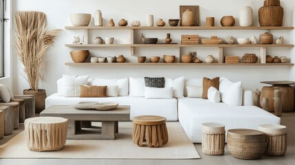 Cozy Minimalist Living Room with Natural Decor