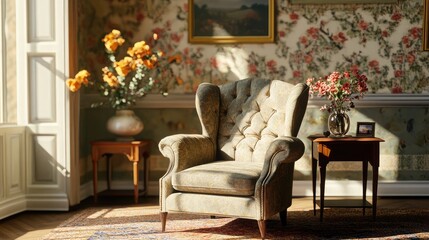Cozy Vintage Chair in Sunlit Room