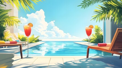 summer travel illustration. 