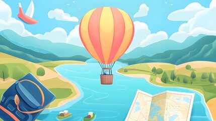 summer travel illustration. 