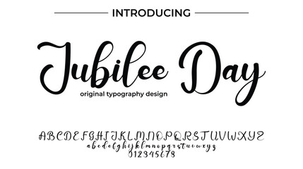 Jubilee Day Font Stylish brush painted an uppercase vector letters, alphabet, typeface