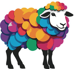 Colorful Craft Sheep Illustration vector design, Dairy Sheep animal