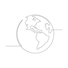Vector continuous one line drawing earth day illustration and minimalist
