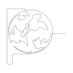 Vector continuous one line drawing earth day illustration and minimalist