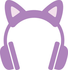 Puple color Cat Ears Headphone gamer icon.