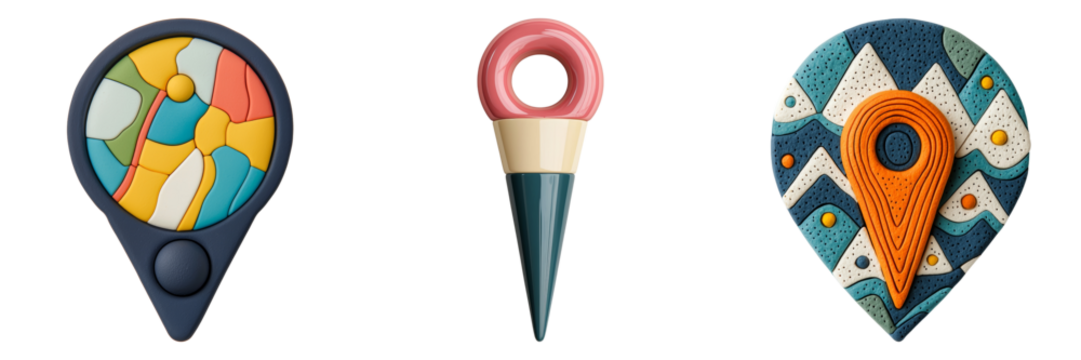 Creative Geolocation Icons Exploring Artistic Interpretations of Location Markers - Powered by Adobe