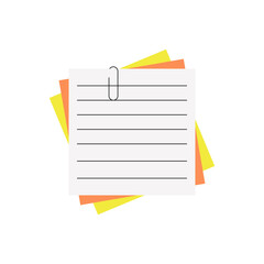 stack of note paper with clip isolated