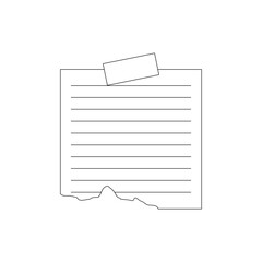 torn notebook paper with tape