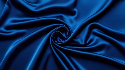 Obraz premium Elegant blue satin fabric with a smooth, luxurious texture