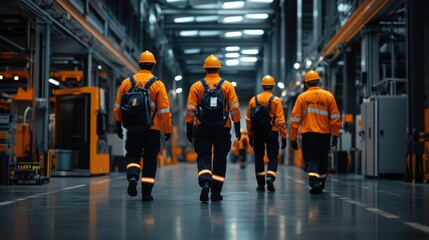 Obraz premium Teamwork in Industrial Environment with Safety Gear
