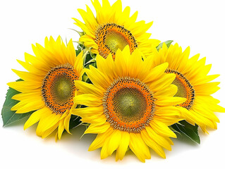 A vibrant arrangement of sunflowers showcasing their bright yellow petals and rich centers.