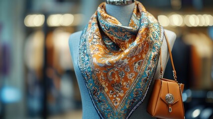 Stylish Scarf and Handbag Display