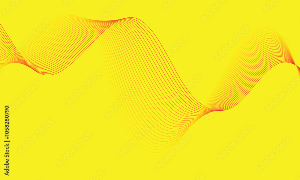 Poster abstract seamless red yellow blend line pattern on yellow suitable for banner, poster.