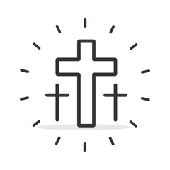 Obraz premium Christian cross icon isolated vector illustration.