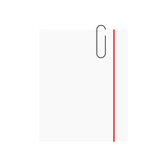 blank note paper with clip