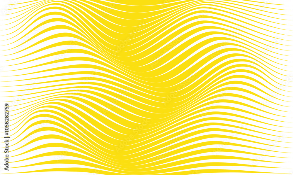 Poster abstract yellow corner thin line wave pattern suitable for banner, poster.