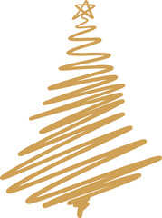 Scribble Spiral Hand Drawn Spiral Christmas Tree Graphic