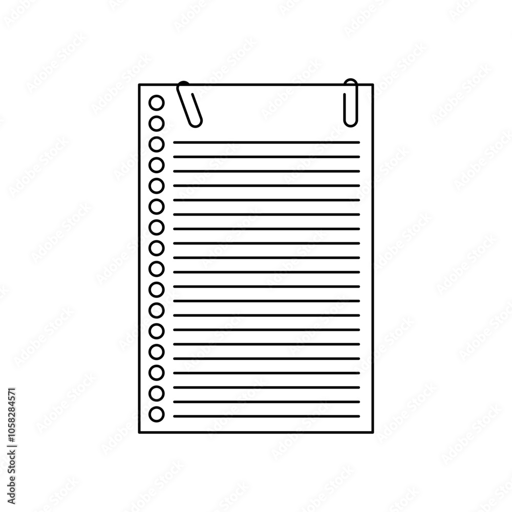 Aufkleber note paper sheet with paperclip